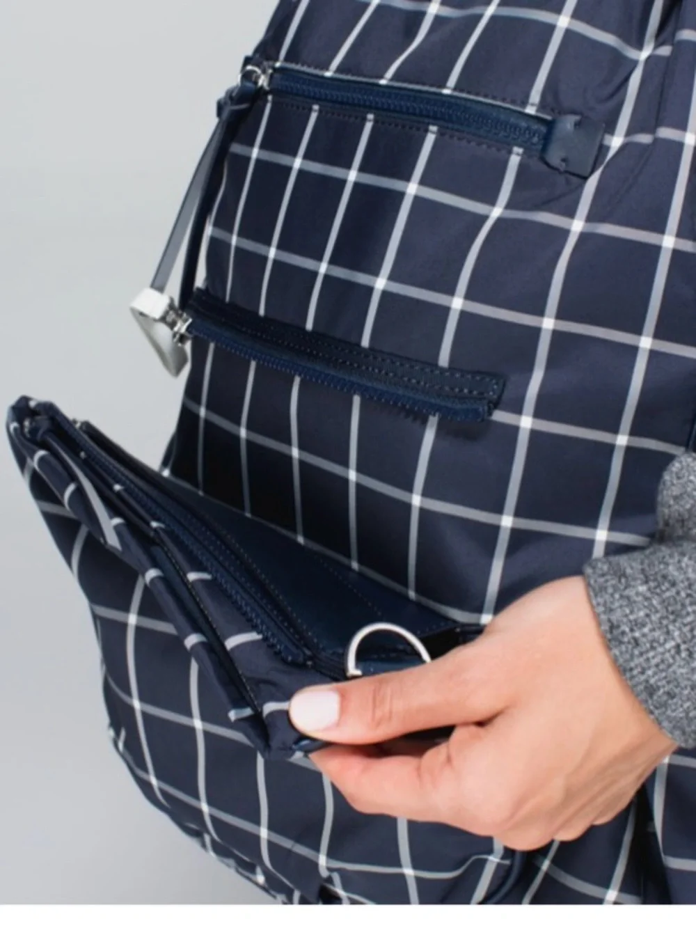 Lululemon Back To Class Backpack Pacific Check Inkwell Ghost Blue Plaid